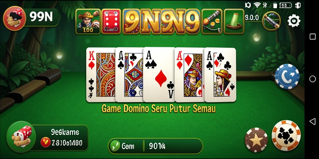 Screenshot gameplay <strong>9N9N</strong> yang menunjukkan keseruan bermain domino.