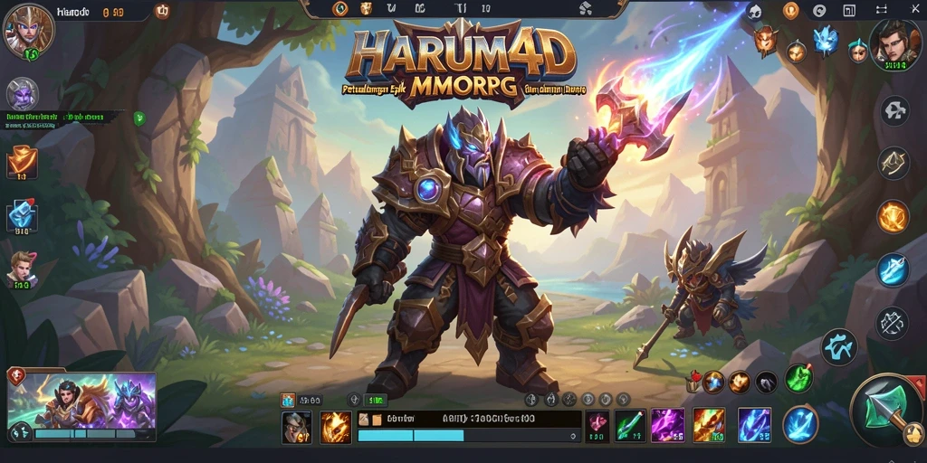 Tangkap aksi seru dalam gameplay HARUM4D di dunia MMORPG yang luas.