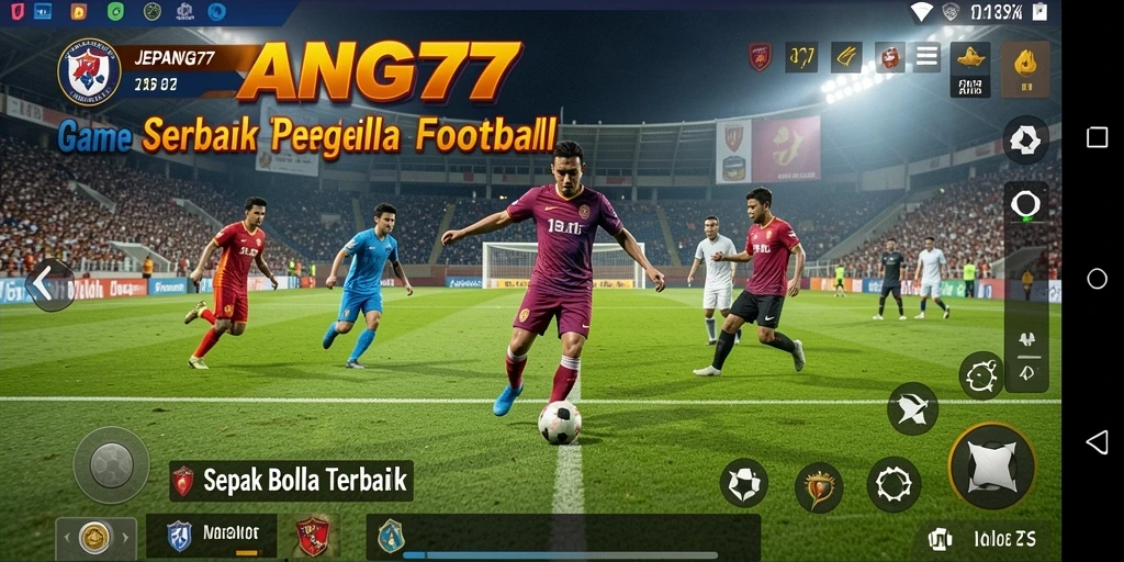 Tampilan gameplay <strong>JEPANG77</strong> saat pertandingan sepak bola berlangsung dengan aksi seru.