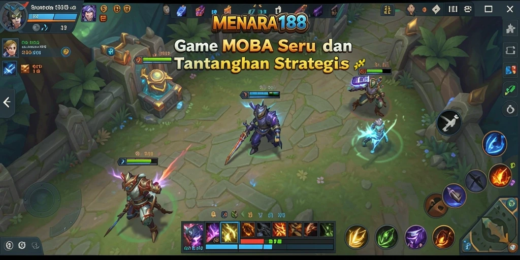 Gameplay MOBA yang seru di MENARA188 dengan strategi tim.