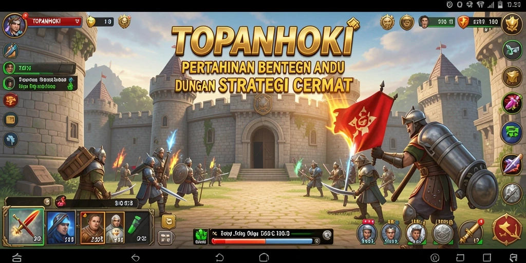 Gameplay Tower Defense yang menantang dan seru dalam TOPANHOKI.