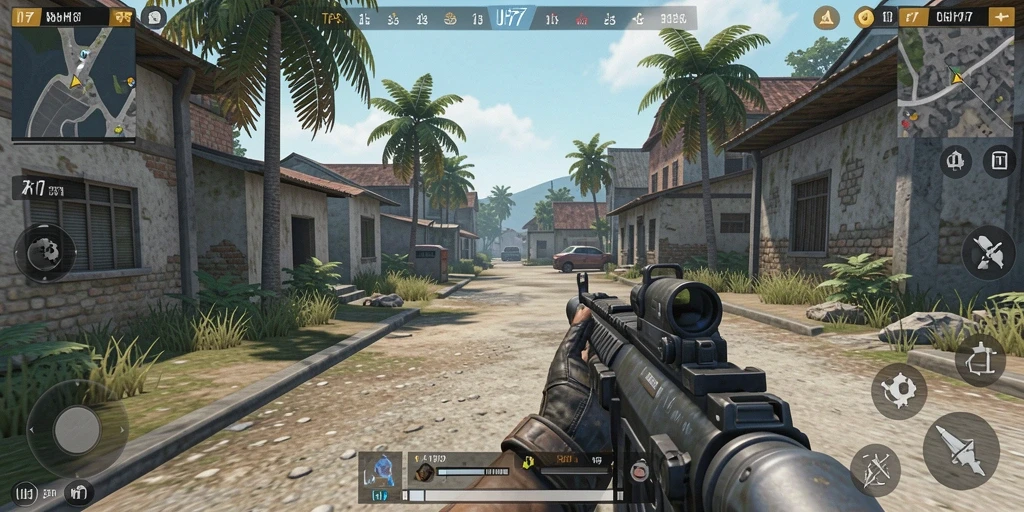 Tampilan gameplay UH77 yang mendebarkan dan penuh aksi.